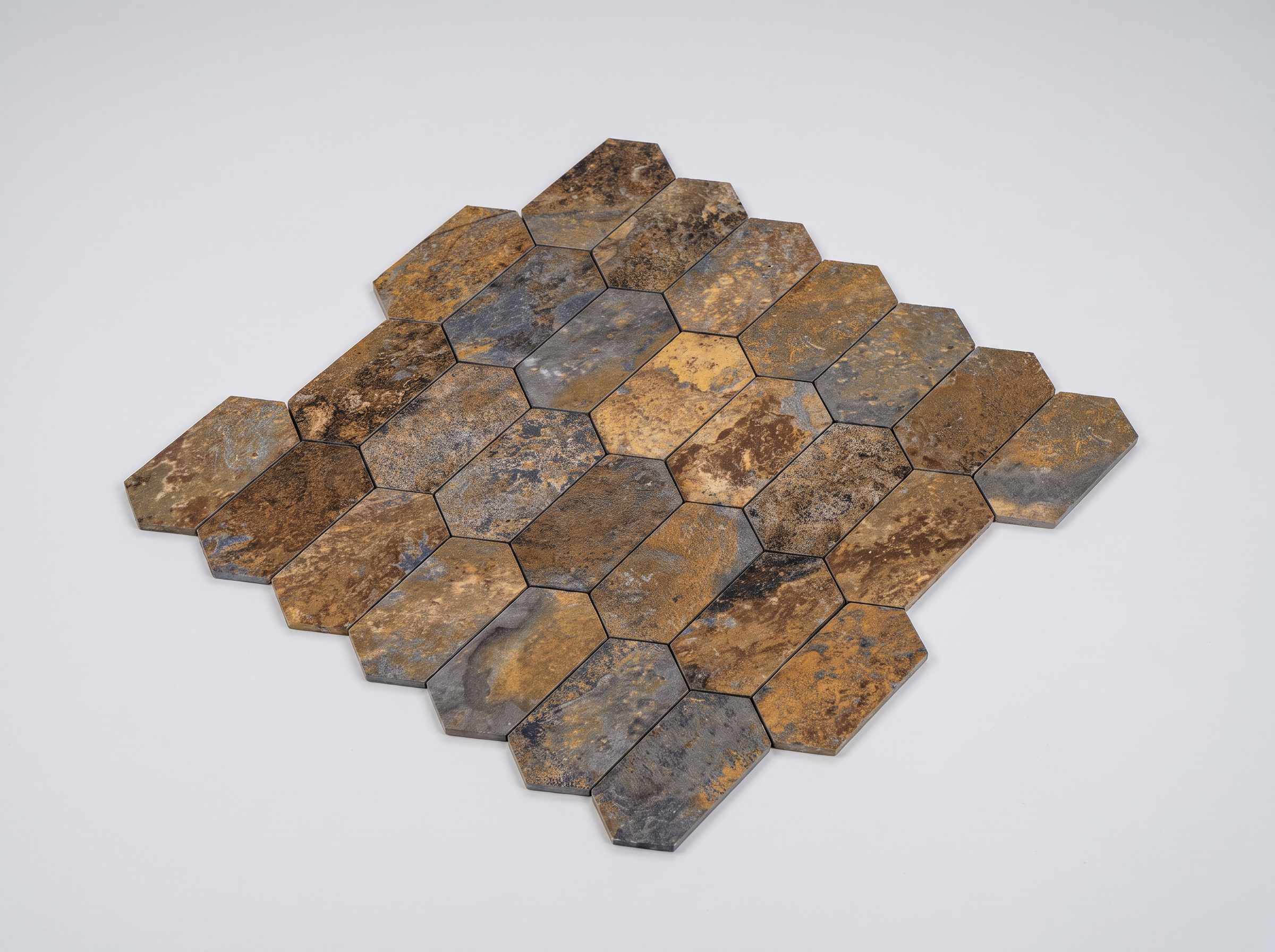 Selbstklebendes Aluminium Mosaik Nantes in Schieferoptik Braun