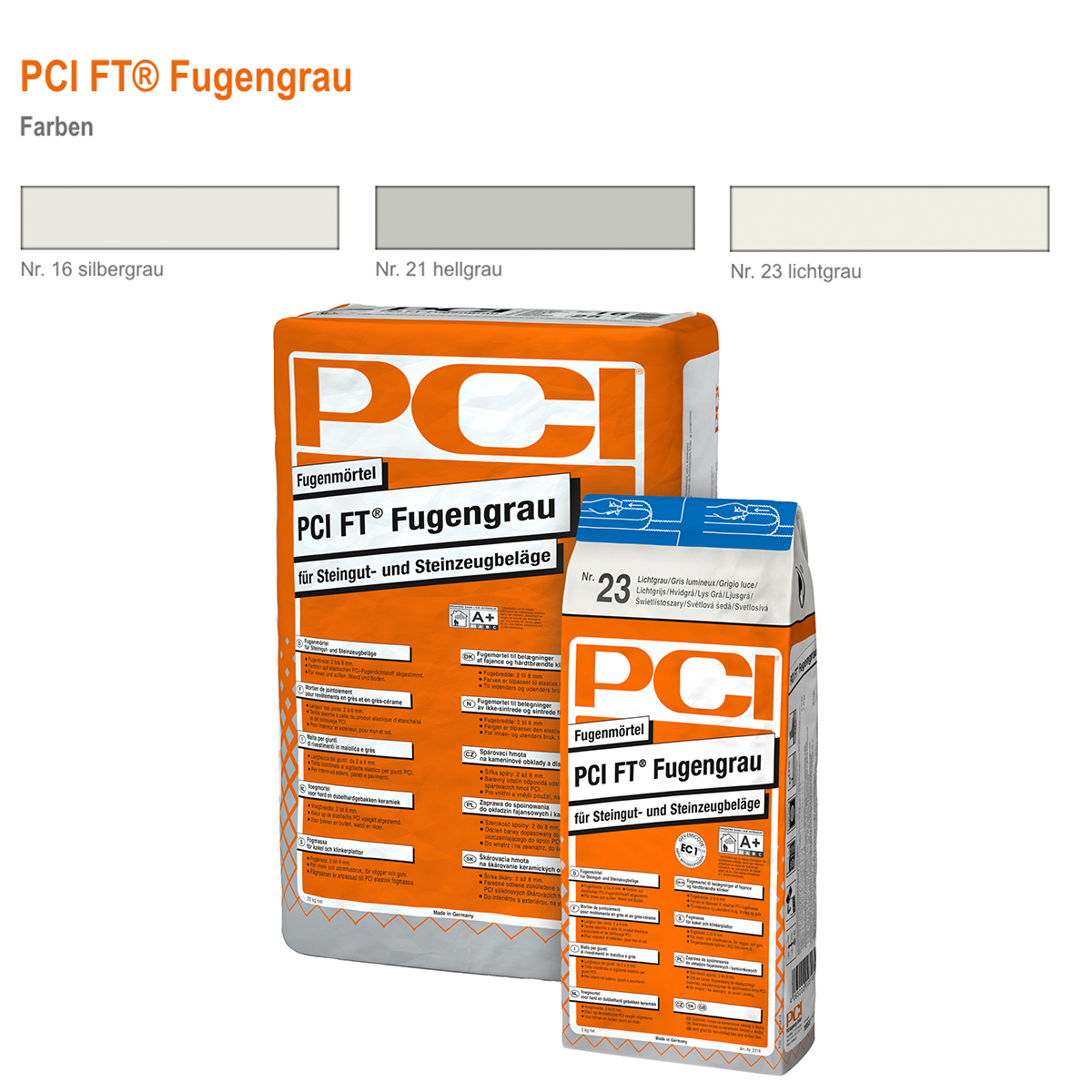 Flexfugenmörtel für Steingut- und Steinzeugbeläge und für innen und außen PCI FT Fugengrau-BEN10183.4