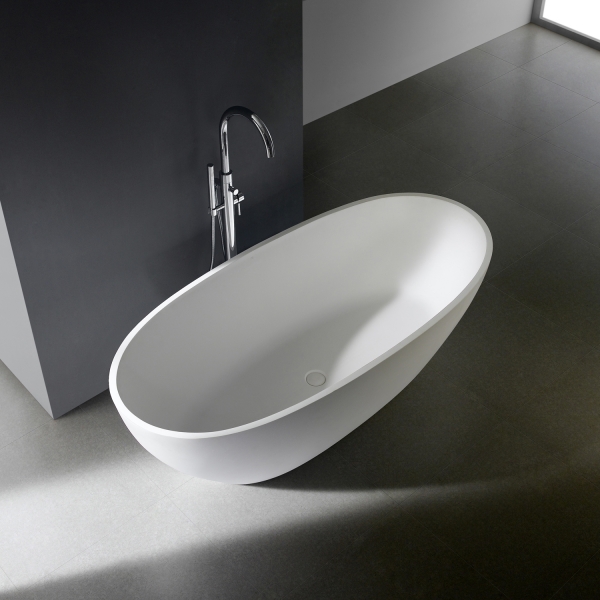 Ovale freistehende Badewanne aus Mineralguss Minu Two 170x77,5cm -BEN10001 Ovale freistehende Badewanne aus Mineralguss Minu Two 170x77,5cm -BEN10001