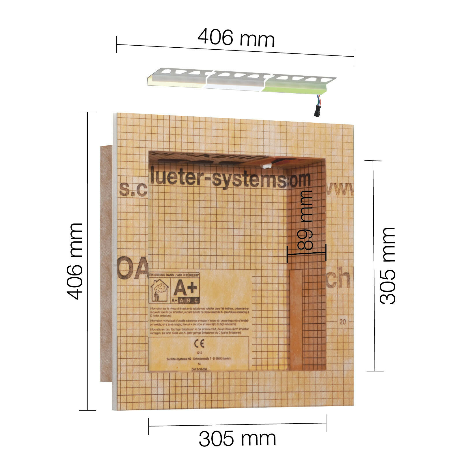 Schlüter-KERDI-BOARD A mit LIPROTEC-Technik LED mit Bluetooth und App Steuerung-BEN10113.15