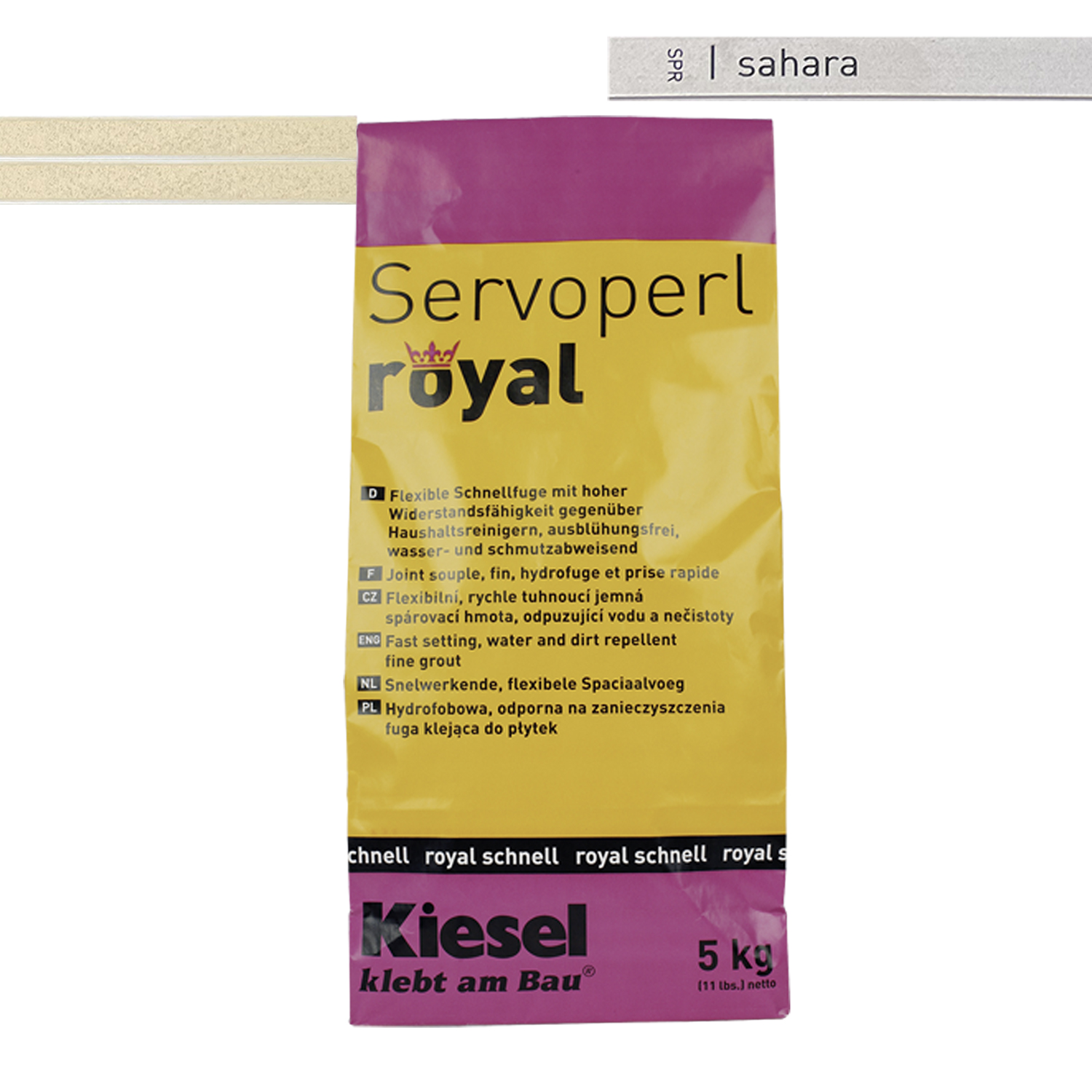 Tegelvoegmortel voor vloertegels, wandtegels en mozaïektegels Servoperl royal 5KG