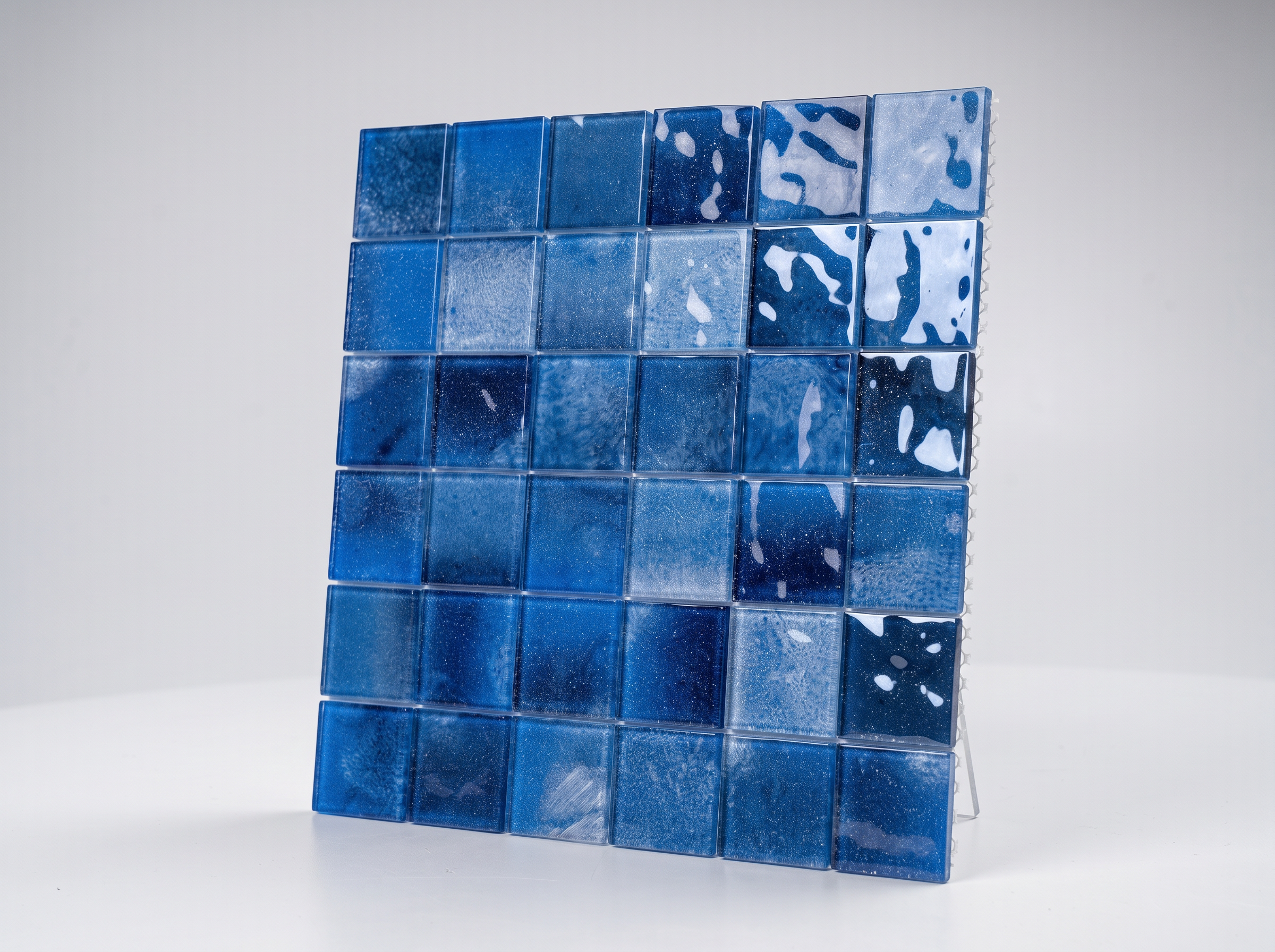 Glasmosaik Mosaikfliese Nizza 48×48 mm Blau