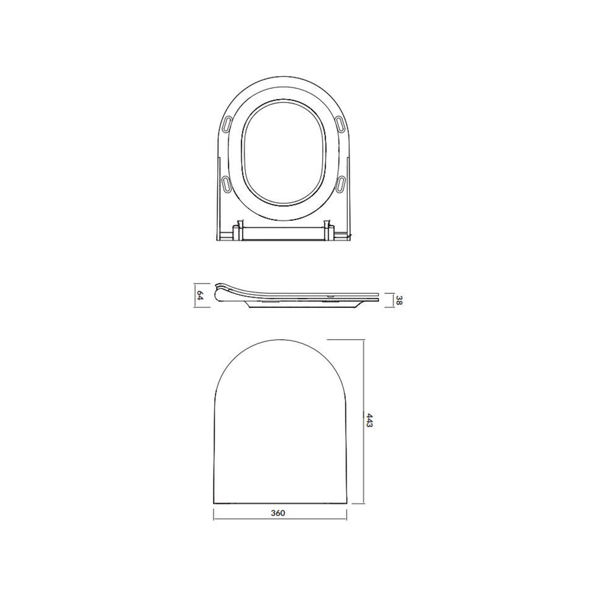 Ovale WC-zitting Slim Danpasar softclosing mechanisme