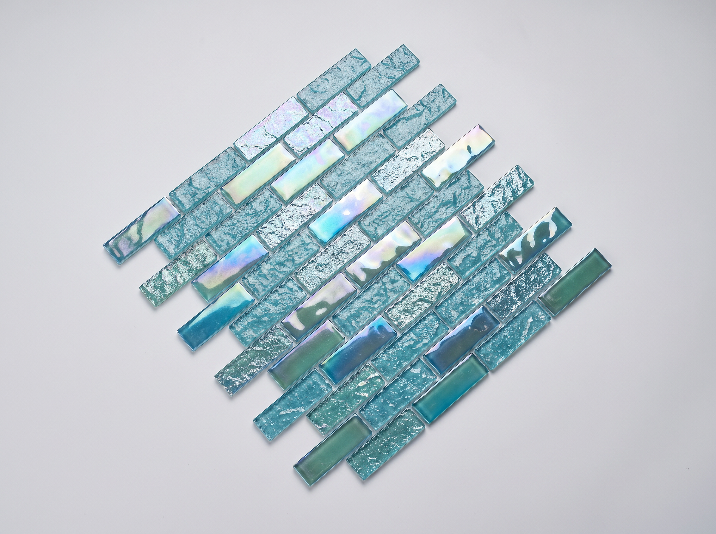 Glasmosaik 23×23 mm Türkis Schimmer