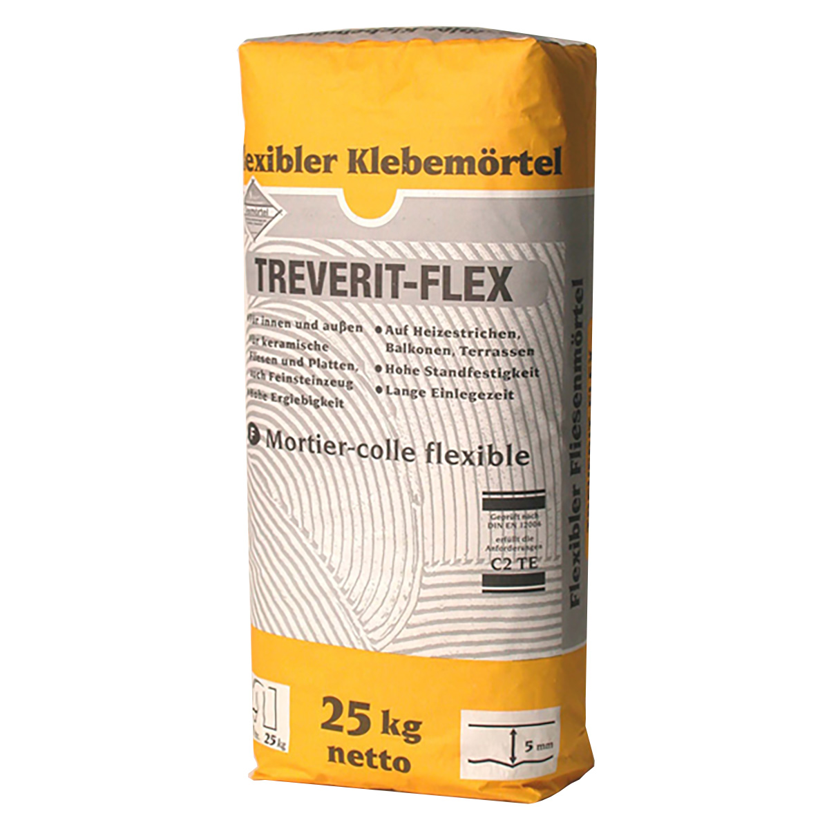 Fliesenkleber für Innenbereich und Außenbereich, an Wand und Boden TREVERIT FLEX 25Kg-BEN10079