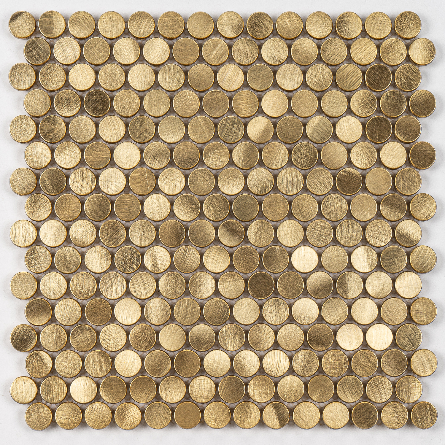 Rundmosaik Mosaikfliesen Gold Maleen Gebürstet Paket