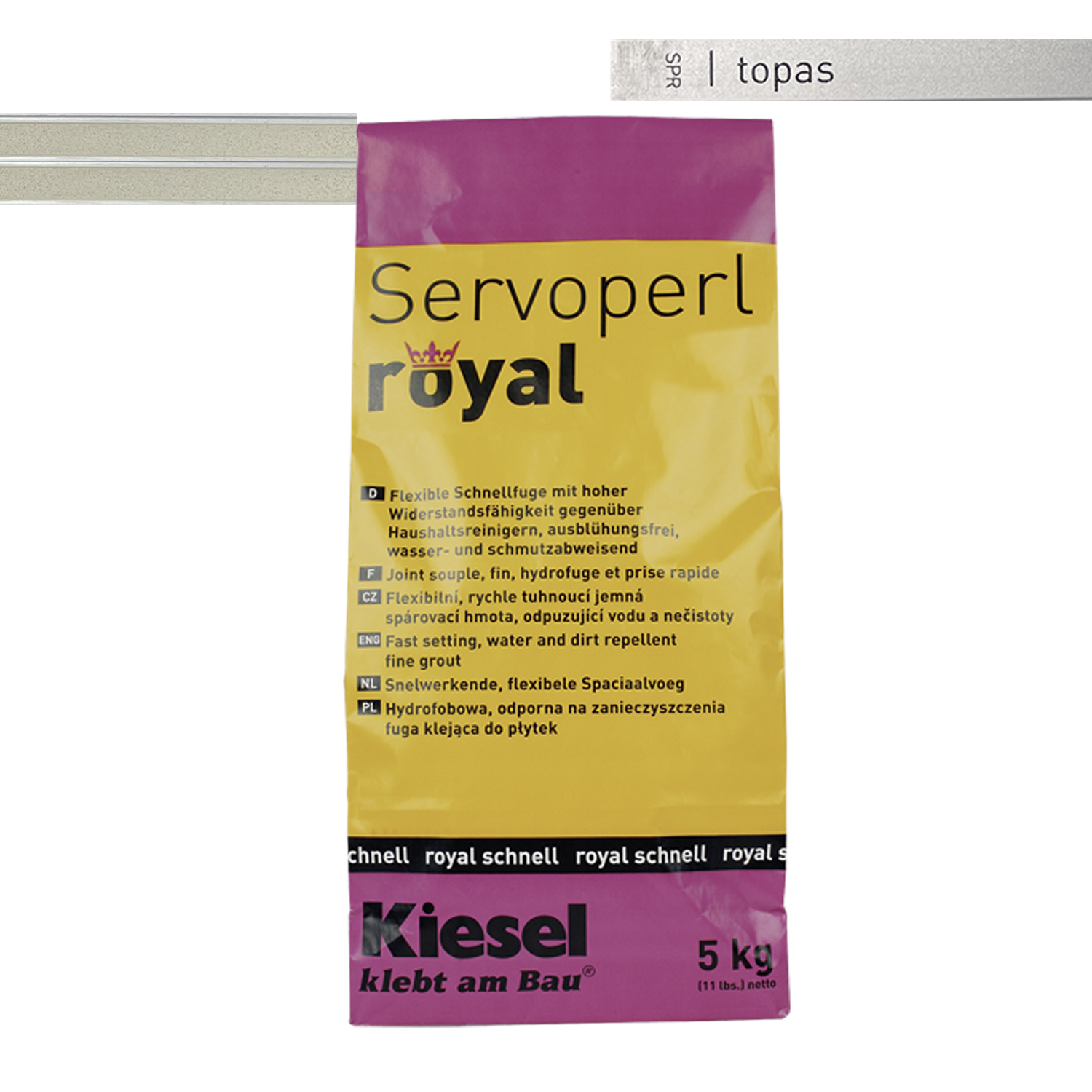 Tegelvoegmortel voor vloertegels, wandtegels en mozaïektegels Servoperl royal 5KG