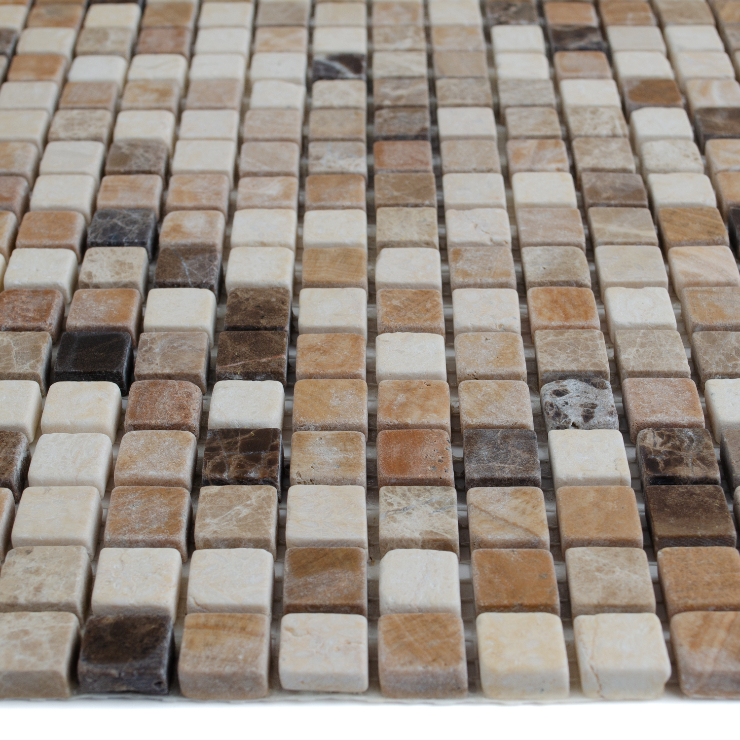 Natursteinmosaik Marmormosaik Matt Cremamix Braunmix Nadja-BEN10272