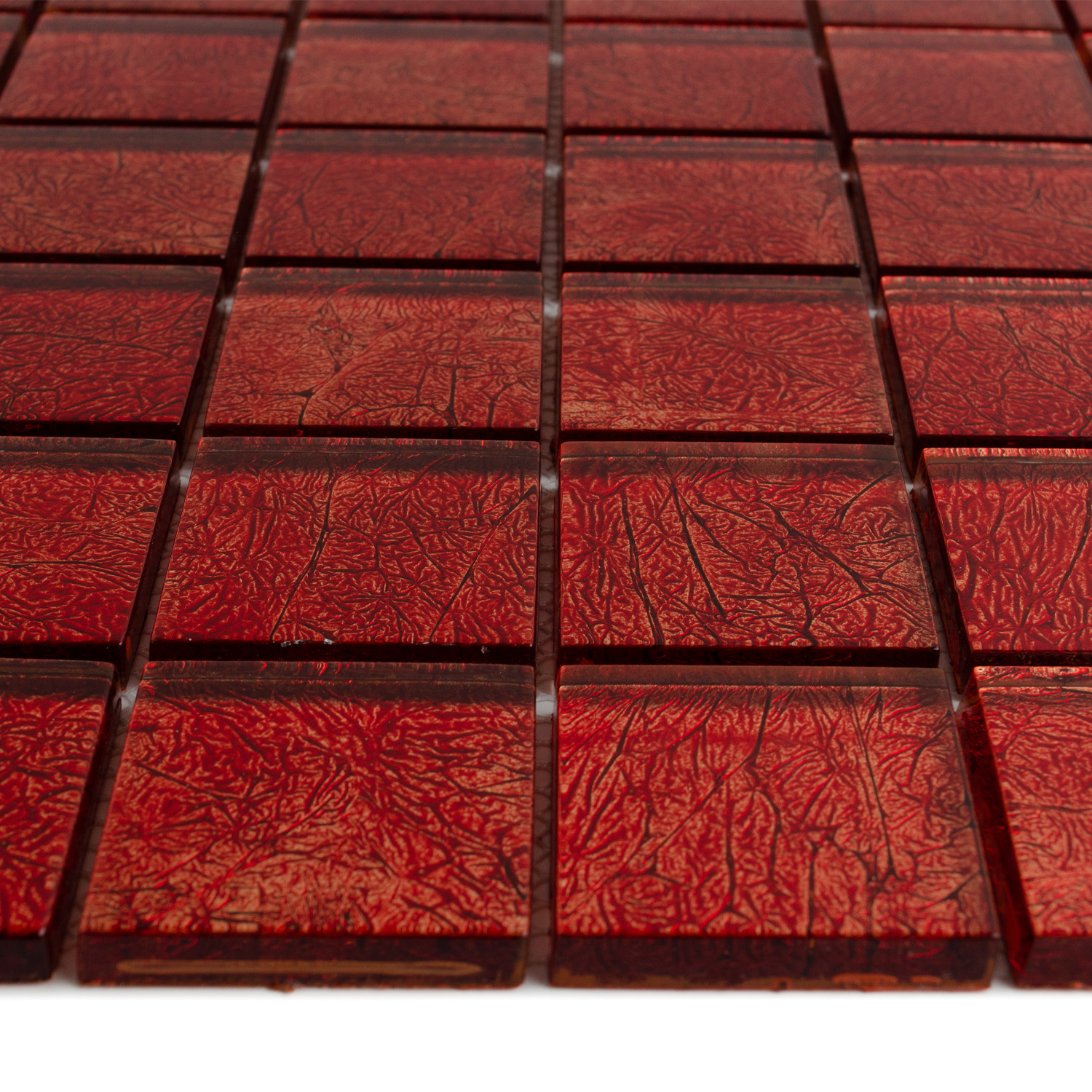 Glasmosaik Rot Metalloptik Aaliyah 48x48mm 1 Paket-BEN10218.7