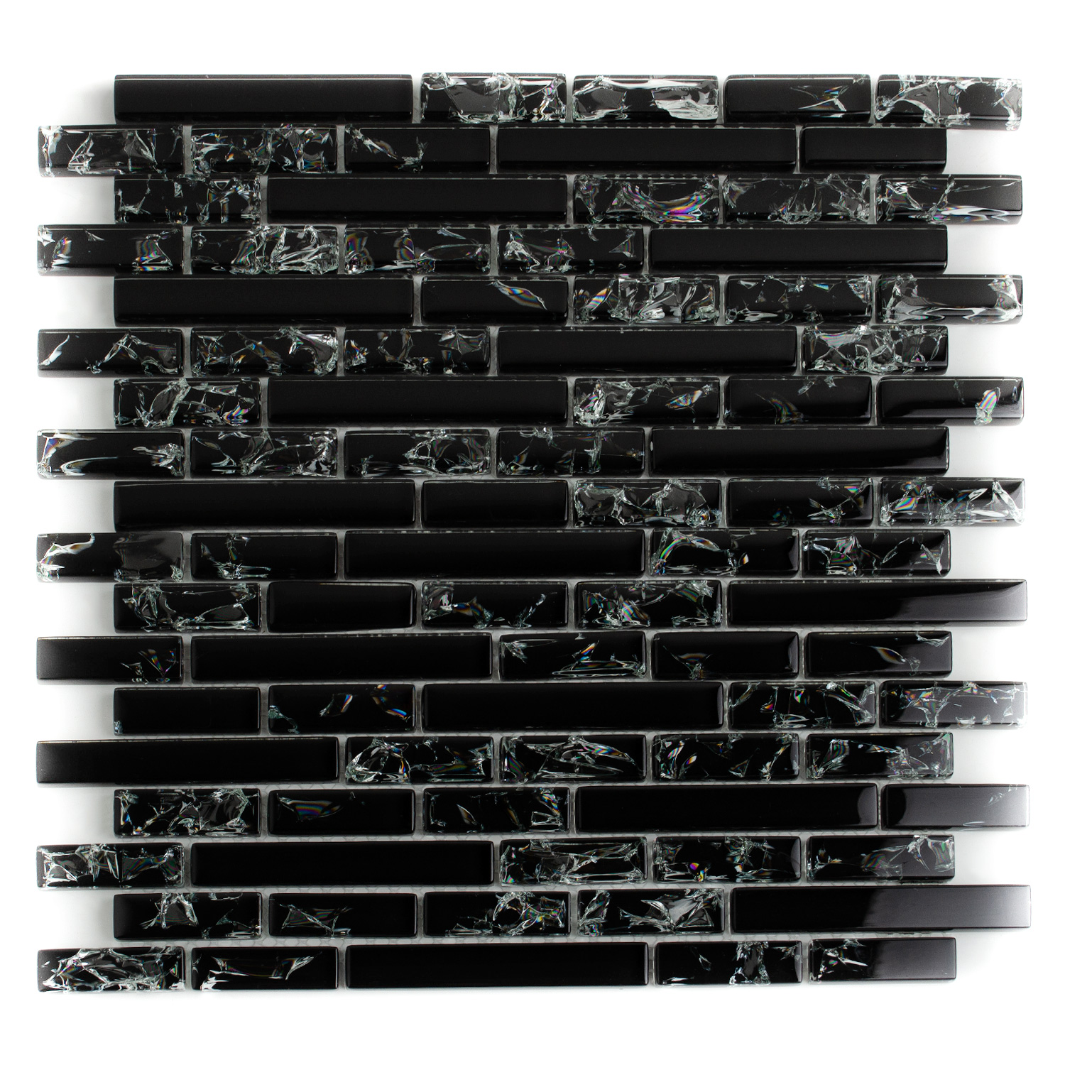 Glasmozaïek Gaby Black Brick Mozaïek met Breukeffect 1 verpakking