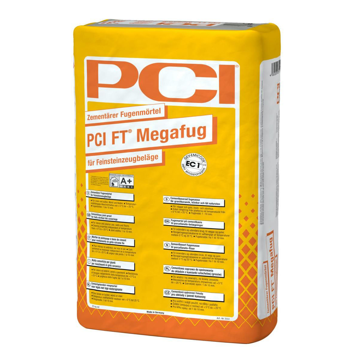 Voegmiddel voor steengoed- en porcellanato bekledingen en voor binnen en buiten PCI FT Megafug