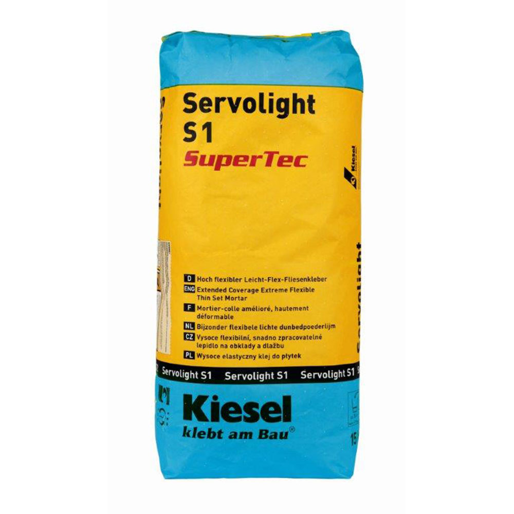 Fliesenkleber für Wandfliesen und Bodenfliesen von Kiesel Servolight S1 SuperTec-BEN10025 Fliesenkleber für Wandfliesen und Bodenfliesen von Kiesel Servolight S1 SuperTec-BEN10025