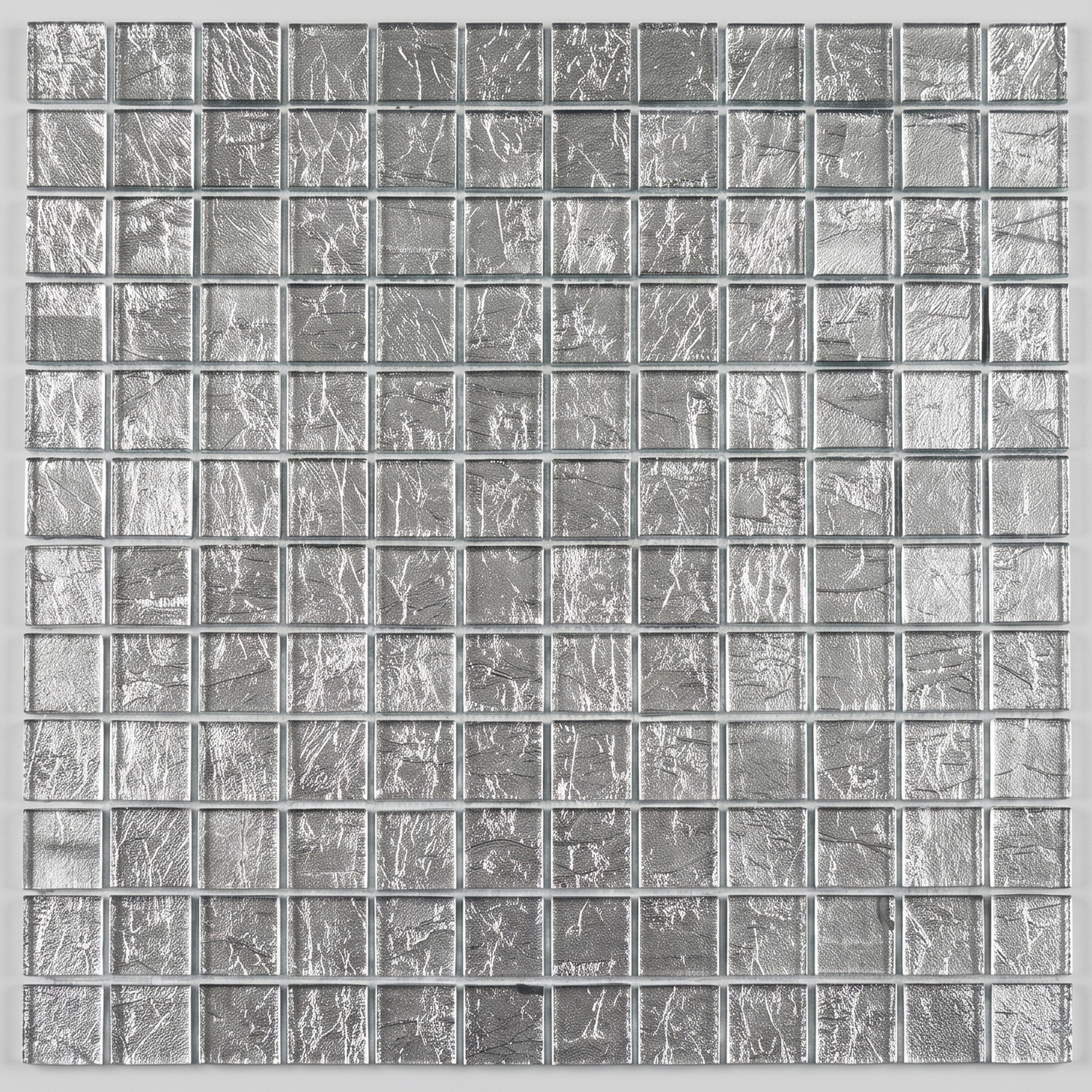 Glasmozaïek Galaxina zilver metaal effect 1 mat