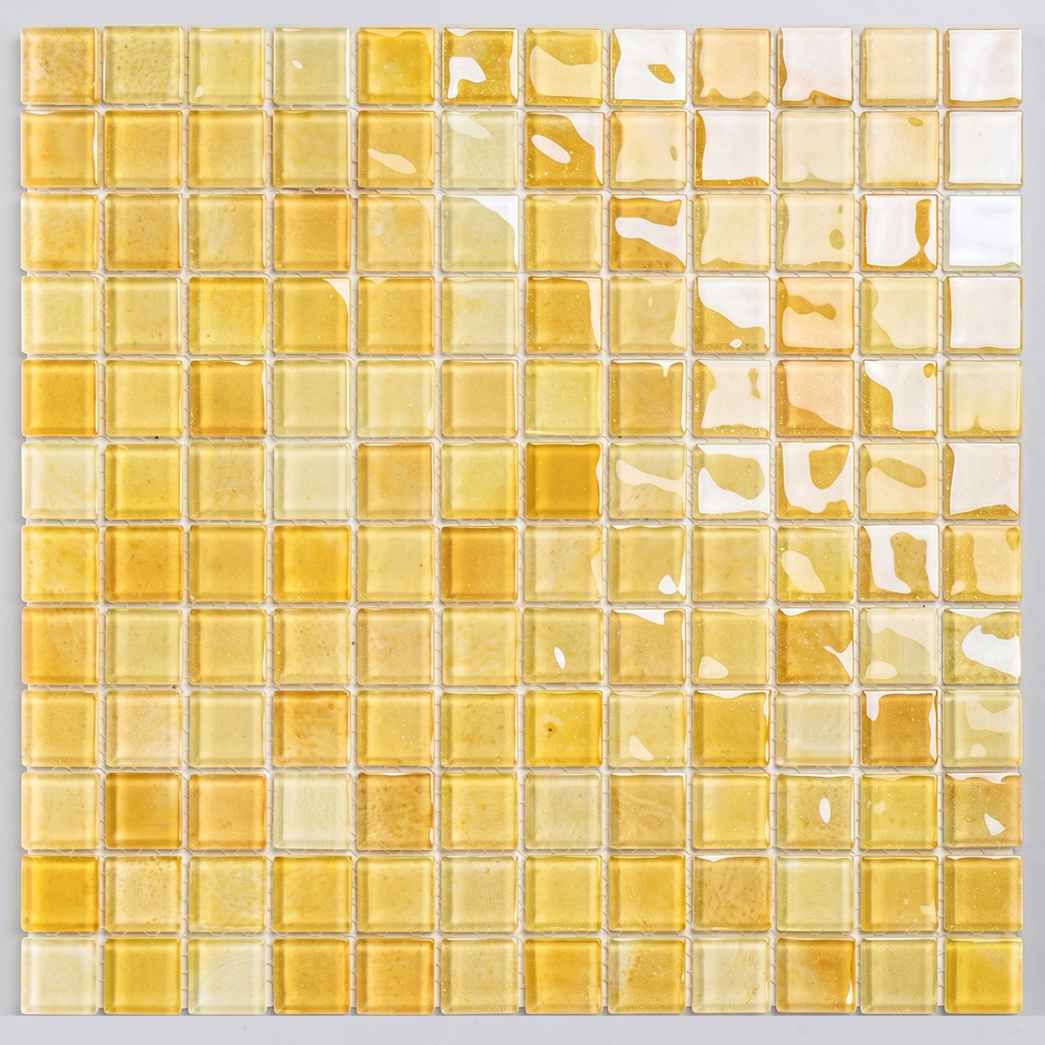 Glasmosaik Mosaikfliese Nizza 23×23×4 mm Gelb