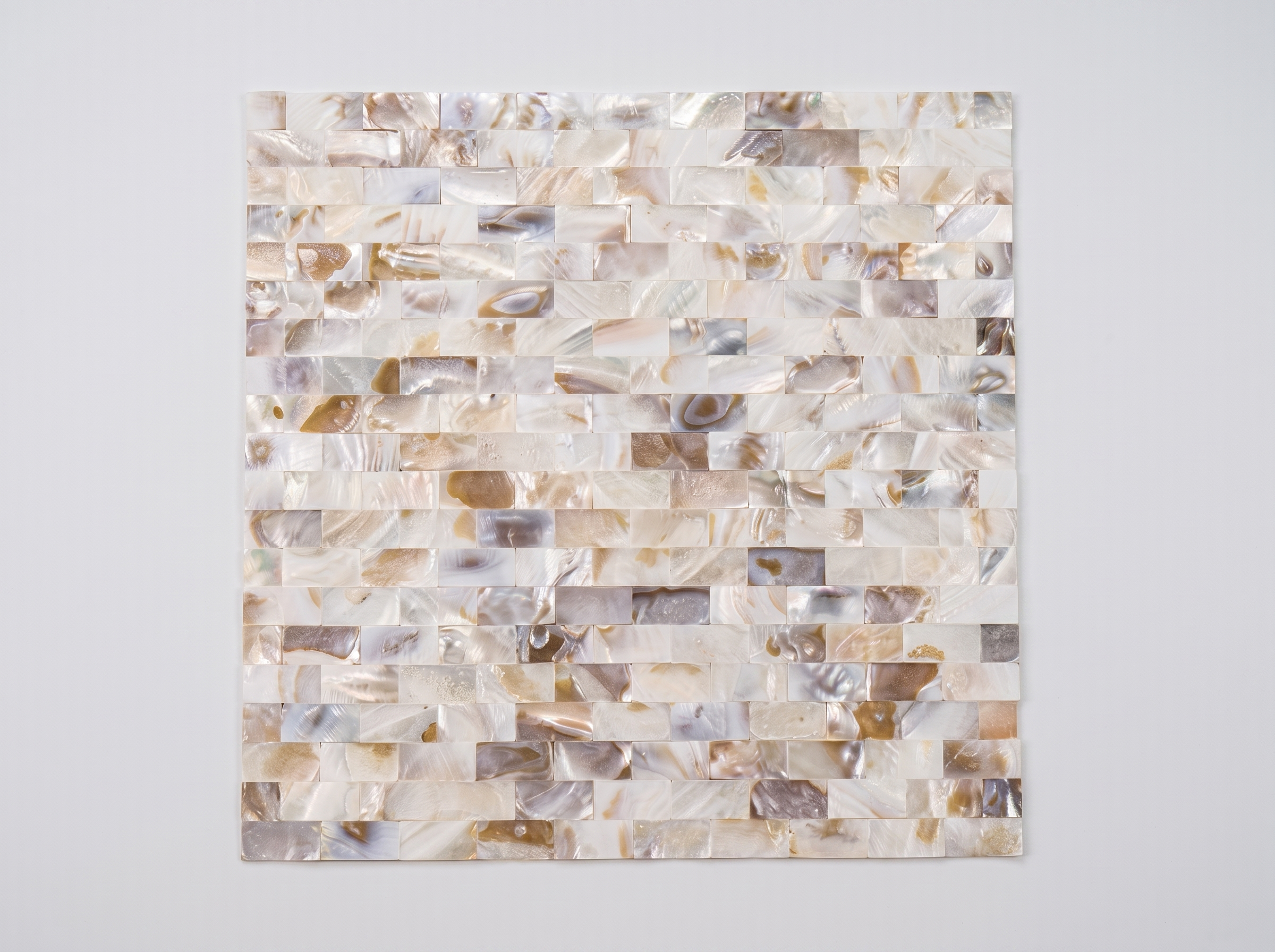 Muschel-Mosaikfliese Creamweiß Rechteck