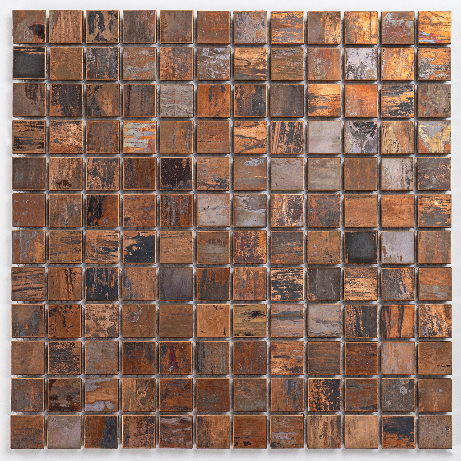 Glasmosaik Mosaikfliese Kupfer 23x23x0,8mm