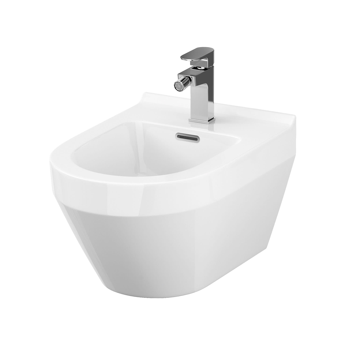 Bidet Kuta Wandhängend Keramik Wand-Bidet rechteckig Weiß-BEN10095